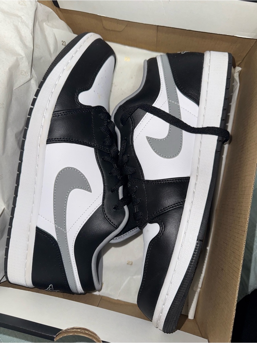 Jordan Low-Top Sneakers in Black, White & Gray
